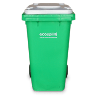 120L Wheelie Bin | 120L Fuel Oil Wheelie Bin | 120LG-W | Lime Green Bin with White Lid | Wheelie Bin for Hydrocarbon Spill Kits | Ecospill Brisbane Sydney Melbourne Perth Canberra Australia