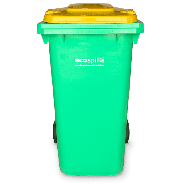 240L Wheelie Bin Lime Green with Yellow Lid