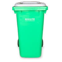 240L Wheelie Bin | 240L Fuel Oil Wheelie Bin | 240LG-W | Lime Green Bin with White Lid | Wheelie Bin for Hydrocarbon Spill Kits | Ecospill Brisbane Sydney Melbourne Perth Canberra Australia