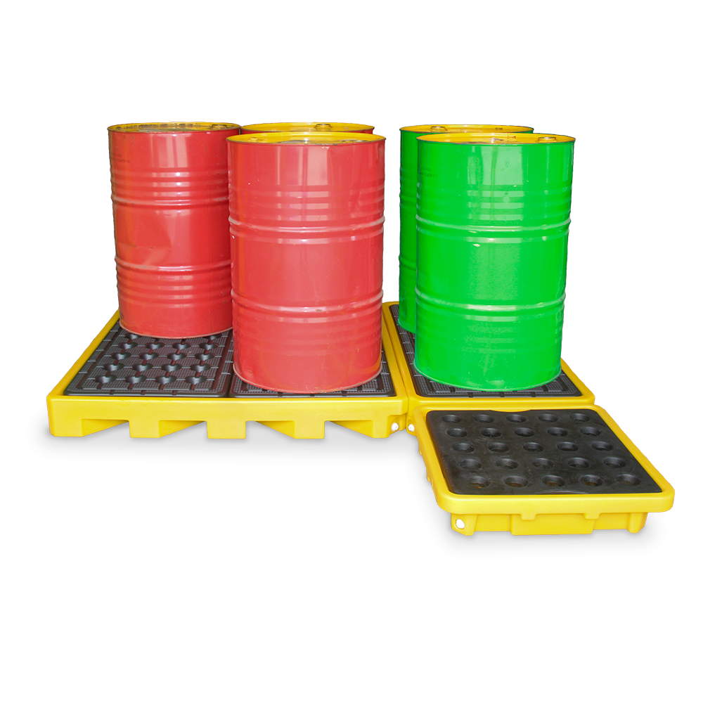Low Profile Spill Deck Two Drum | Ecospill | Spill Kits | Brisbane | Perth | Sydney | Melbourne | Adelaide | Accumulation Centres | Spill Pallets